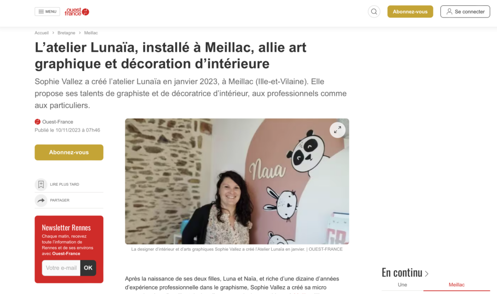 Décoration et fresque murale à Meillac - Atelier Lunaïa dans le Ouest-France